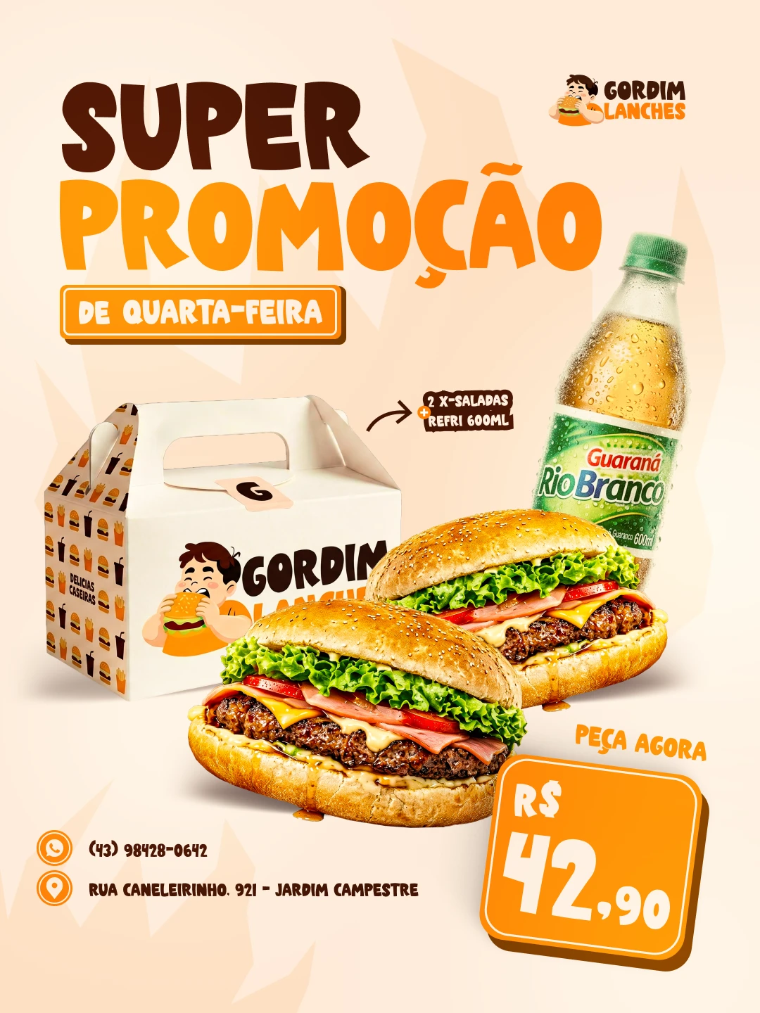 Social media — Gordim Lanches